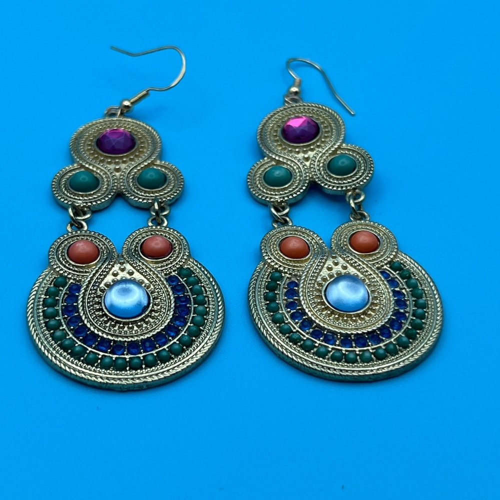 Elegant “Jhumkas” Multicolor Dangle Earrings 38